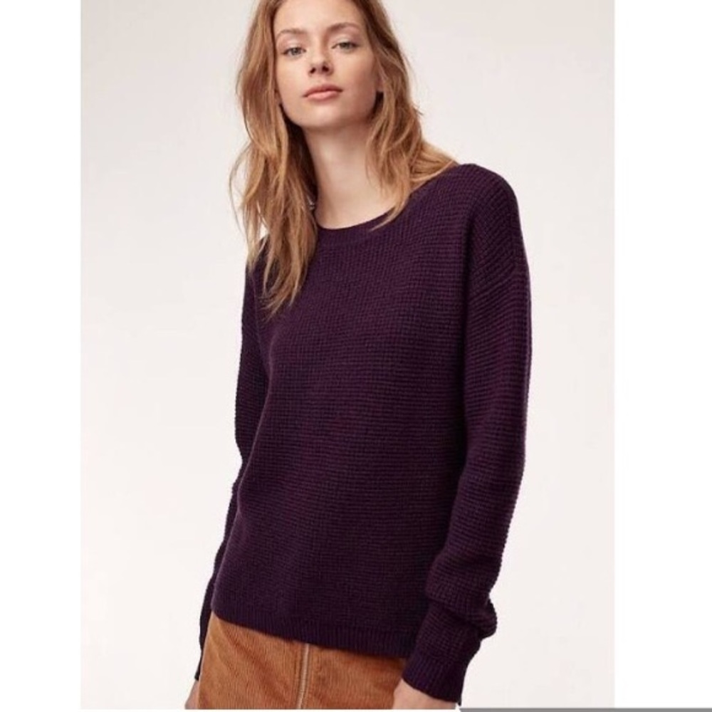 Aritzia Wilfred deep purple sweater